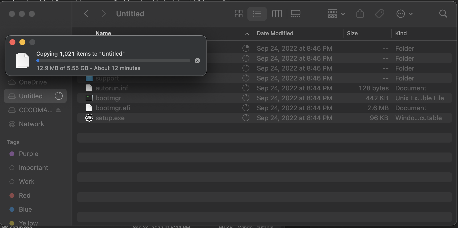 Copying Windows files