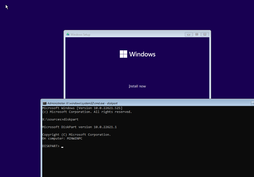 Diskpart open in command prompt