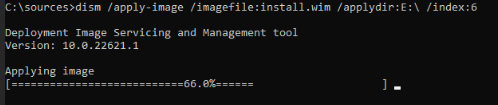 Applying dism image