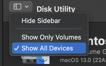 Show All Devices Selected